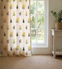 Yellow Cotton Floral 8 Ft Eyelet Door Curtains (Set Of 2)