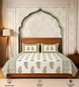 Yellow Floral 300 TC Cotton King Sized Bedsheet with 2 Pillow Covers