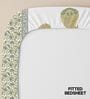 Yellow Floral 300 TC Cotton King Sized Fitted Bedsheet with 2 Pillow Covers