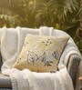 Yellow Floral Cotton Hand Crafted Cushion Covers