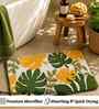 Yellow Floral Microfibre 24X16 Inches Anti-Skid Bath Mat