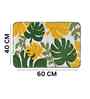 Yellow Floral Microfibre 24X16 Inches Anti-Skid Bath Mat