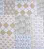 Yellow Floral Print 144 TC Cotton Double Bed Fitted Sheet with 2 Pillow Case Sensory Bloom Collection