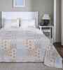 Yellow Floral Print 144 TC Cotton Double Bed Sheet with 2 Pillow Covers Sensory Bloom Collection