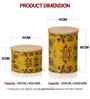Yellow Floral Printed Metal Airtight Containers With Wooden Lids Set Of 3