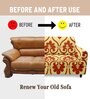 Yellow Florals Polyester 1 Seater Elastic Stretchable Sofa Cover