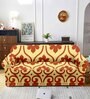 Yellow Florals Polyester 3 Seater Elastic Stretchable Sofa Cover