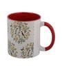 Yellow Flower & Two Birds with Inside Colour Red Printed Coffee Mug 320ml
