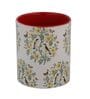 Yellow Flower & Two Birds with Inside Colour Red Printed Coffee Mug 320ml