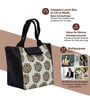 Yellow Flower with Two Birds Printed Rectangle Insulated Lunch Bag