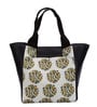Yellow Flower with Two Birds Printed Rectangle Insulated Lunch Bag
