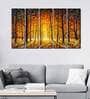 Yellow Forest Yellow Canvas Framed Landscape Art Panel Set of 5