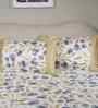 Yellow Fruit Print 200 TC Cotton Double Bed Sheet with 2 Pillow Covers Sensory Bloom Collection