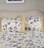 Yellow Fruit Print 200 TC Cotton King Size Bed Sheet with 2 Pillow Covers Sensory Bloom Collection