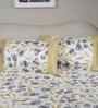 Yellow Fruit Print 200 TC Cotton Single Bed Sheet with 1 Pillow Cover Sensory Bloom Collection