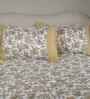 Yellow Fruit Print 200 TC Cotton Single Bed Sheet with 1 Pillow Cover Sensory Bloom Collection