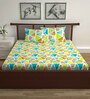 Yellow Geometric 144 TC Cotton Double Bedsheet with 2 Pillow Covers