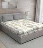 Yellow Checkered 144 TC Cotton Queen Sized Bed Sheets with 2 Pillow Covers