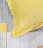 Yellow Geometric 144 TC Cotton Queen Sized Bed Sheets with 2 Pillow Covers