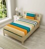 Yellow Geometric 180 TC Cotton Blend Single Sized Bedsheet With 1 Pillow Cover