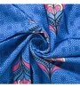 Blue Geometric 200 TC Cotton Double Queen Sized Bedsheet With 2 Pillow Covers