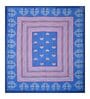Blue Geometric 200 TC Cotton Double Queen Sized Bedsheet With 2 Pillow Covers