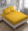 Yellow Geometric 280 TC Microfibre Fitted King Bedsheet 2 Pillow Covers