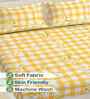 Yellow Geometric 300 TC Cotton Blend King Size Double Bedsheet with 2 Pillow Covers