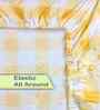 Yellow Geometric 300 TC Cotton Blend King Size Fitted Double Bedsheet with 2 Pillow Covers