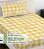 Yellow Geometric 300 TC Cotton Blend Single Bedsheet with 1 Pillow Cover