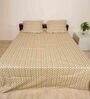Yellow Geometric 410 TC Cotton King Bedsheet with 2 Pillow Covers