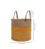Yellow Jute & Cotton Foldable 40 Litre Laundry Basket