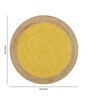 Yellow Geometric Jute 3 ftx3 ft Hand Woven Carpet