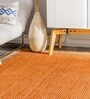 Yellow Geometric Jute 4 ft x 6 ft Hand Woven Carpet