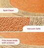 Yellow Geometric Jute 5 ft x 5 ft Hand Woven Carpet