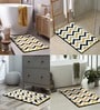 Yellow Geometric Microfibre 24x16 Inches Super Soft Bath Mat