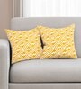 Yellow Geometric Premium 16 x 16 Inches Cushion Cover (Set of 2)