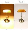Yellow Glass Bankers Lamp Desk Lamp Retro Pull Chain Switch Table Lamp