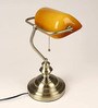 Yellow Glass Bankers Lamp Desk Lamp Retro Pull Chain Switch Table Lamp