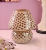 Yellow Glass Shade Table Lamp with Gold Base