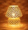 Yellow Glass Shade Table Lamp with Gold Base