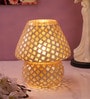 Yellow Glass Shade Table Lamp with Gold Base