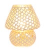 Yellow Glass Shade Table Lamp with Gold Base
