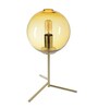 Yellow Glass Shade Table Lamp with Gold Base