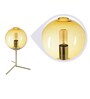Yellow Glass Shade Table Lamp with Gold Base