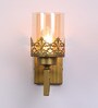 Central Glass Wall Mounted Uplight Sconce (Yellow)