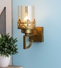 Central Glass Wall Mounted Uplight Sconce (Yellow)