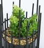 Yellow Green Polyester Metallic Artificial Bonsai With Black Pot