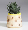 Yellow Hand Made Ceramic Desk Pot