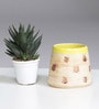 Yellow Hand Made Ceramic Desk Pot
